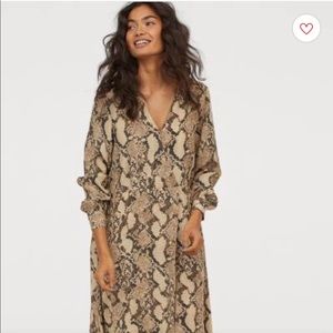 H & m dress size 12 snake print midi length